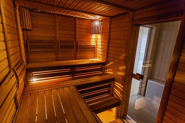 osvětlená sauna